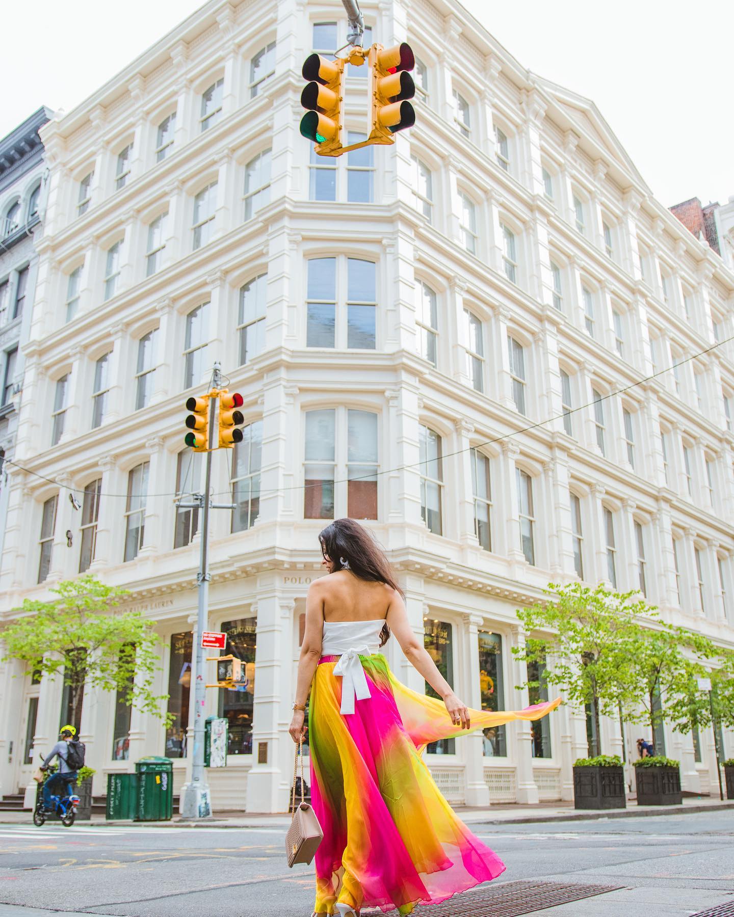Sunset Garden Multicolor Ombre Printed Women Maxi Skirt