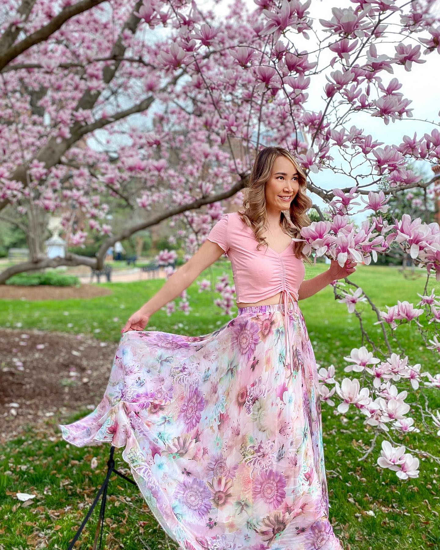 The Pastel Meadow Floral Maxi Skirt