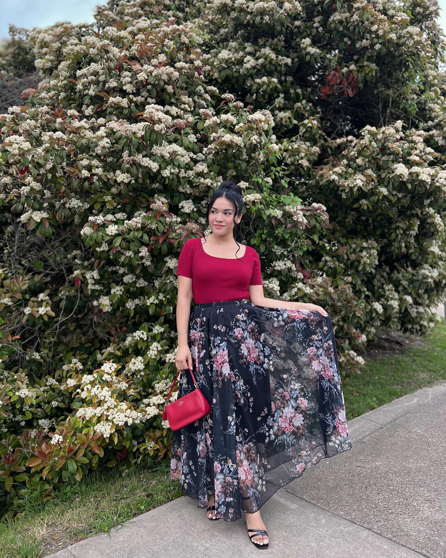 Midnight Bloom Floral Georgette Maxi Skirt for Women Lightweight Airy and Perfectly Flowing for Casual Festive  or Evening Occasions