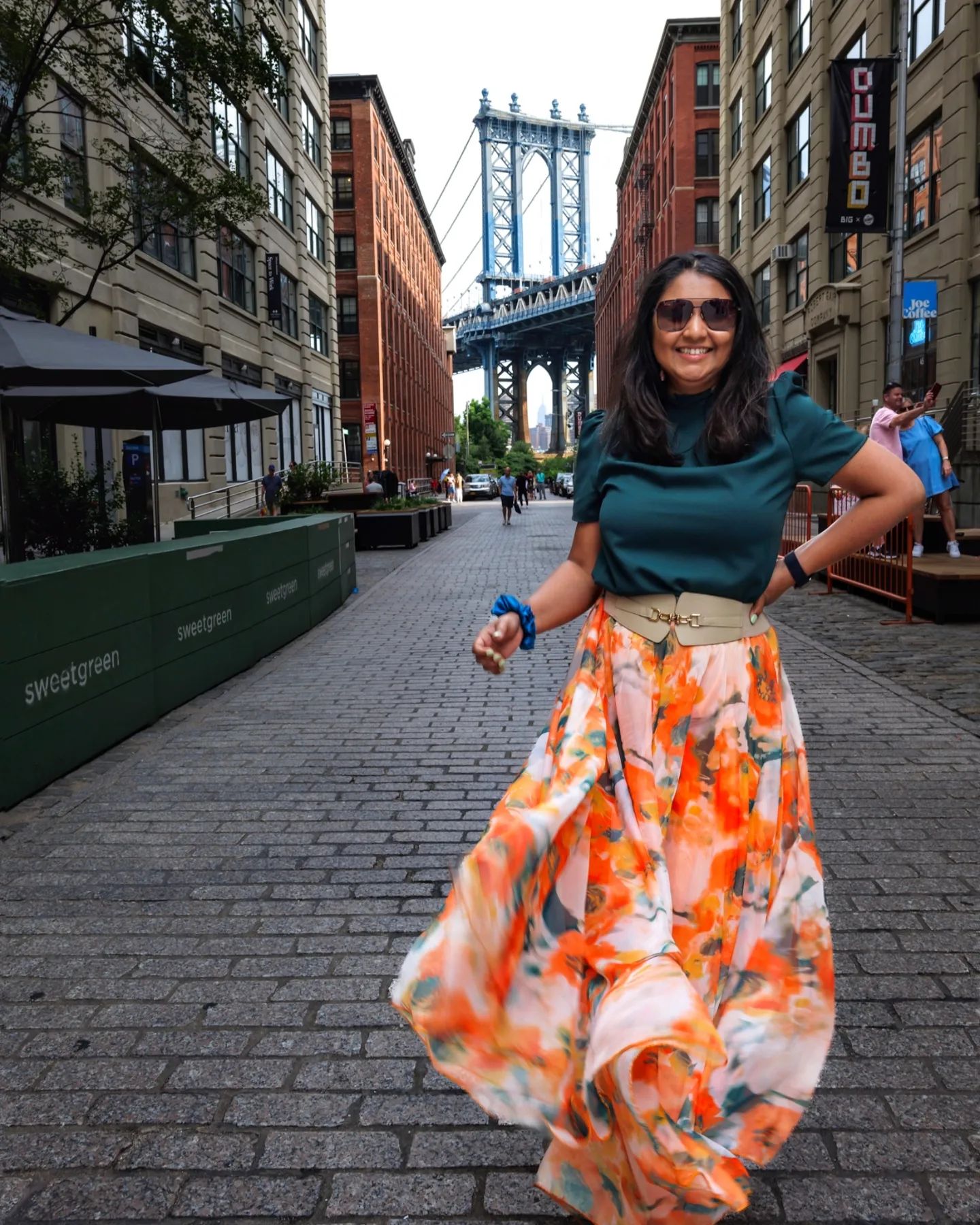 Sunset Canvas Multicolor Floral Print Flared Maxi Skirt