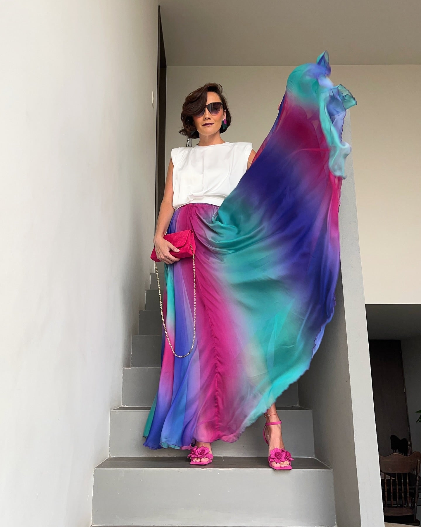 Aurora Multicolor Ombre Printed  Lightweight & Flowing