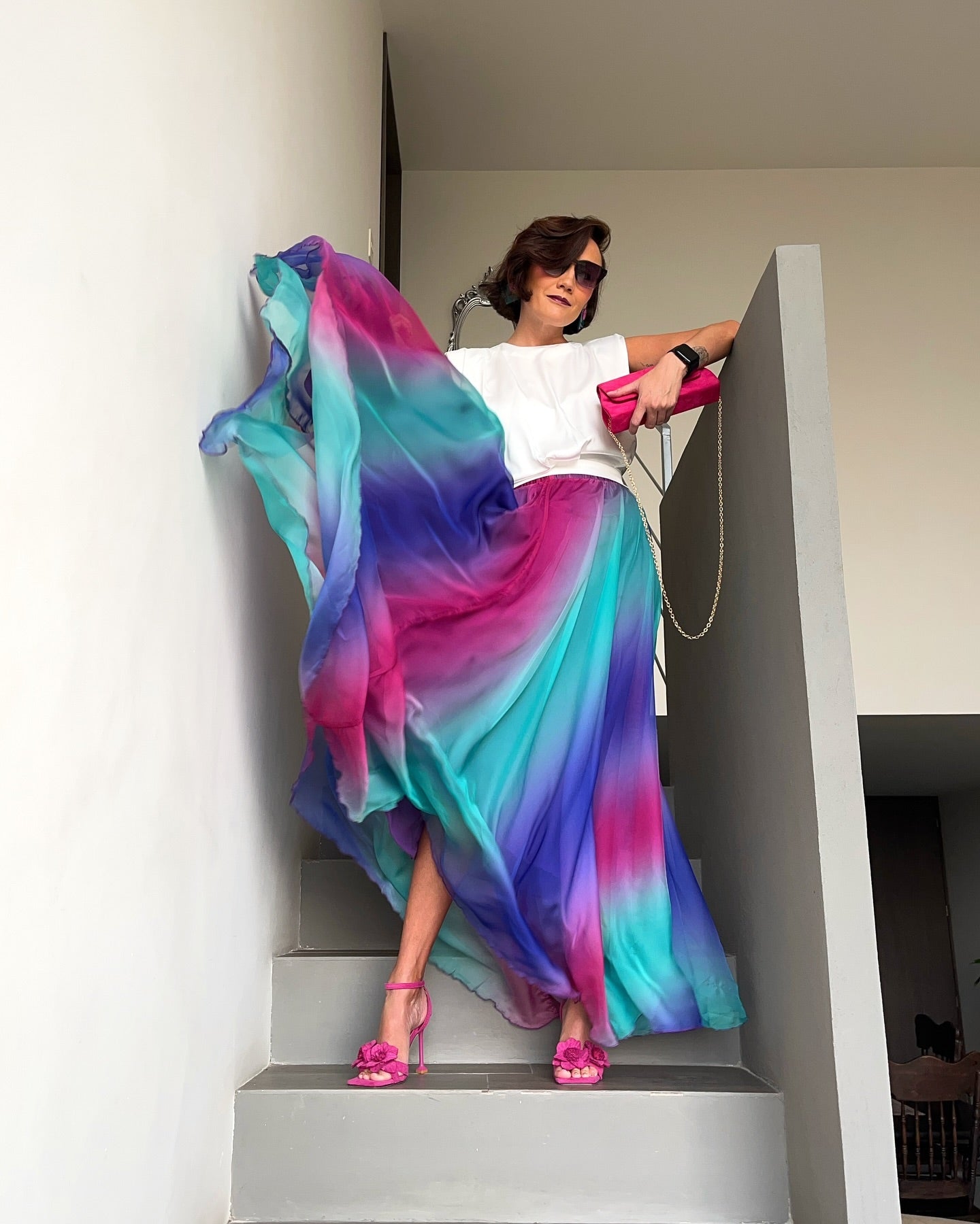 Aurora Multicolor Ombre Printed  Lightweight & Flowing