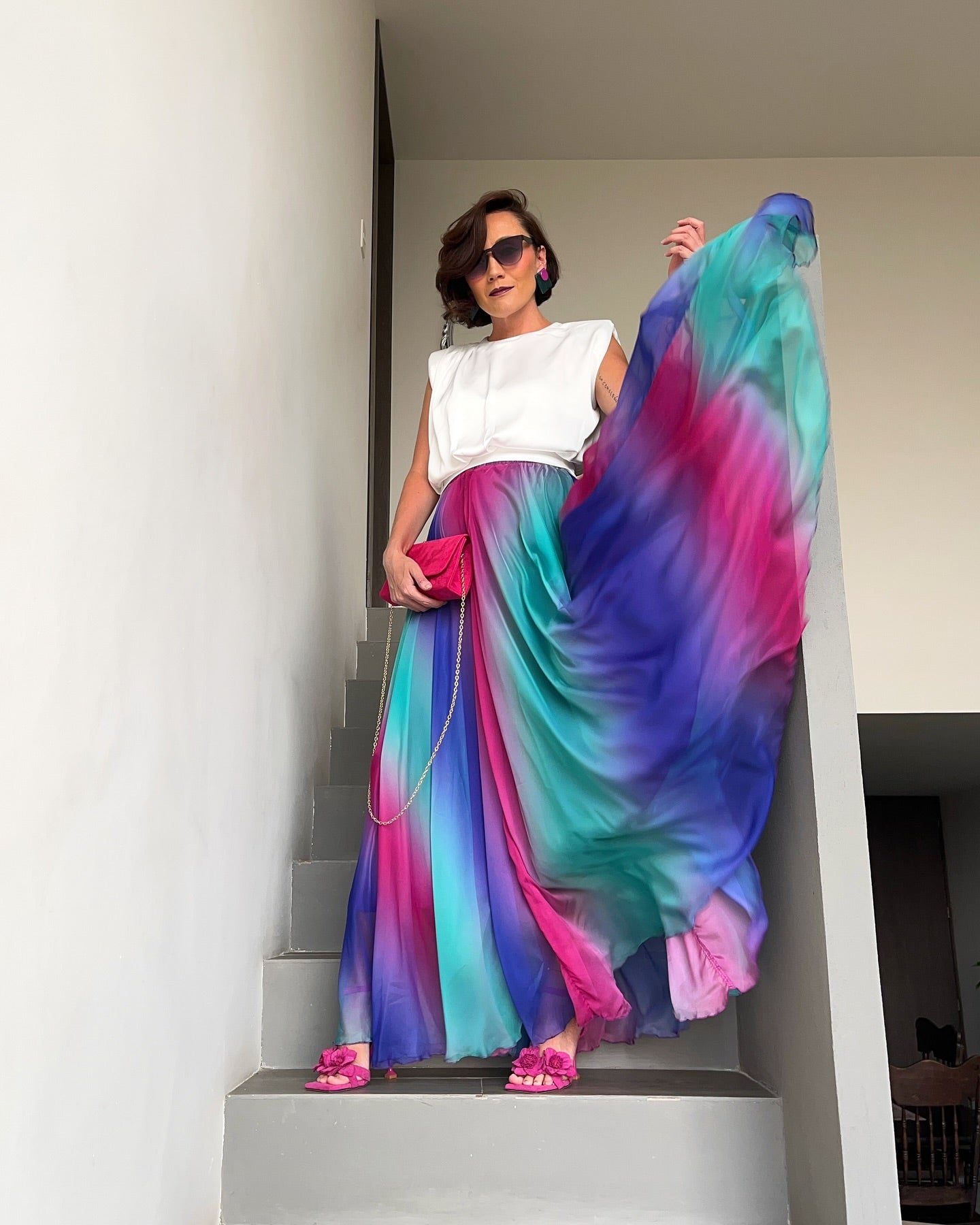 Aurora Multicolor Ombre Printed  Lightweight & Flowing