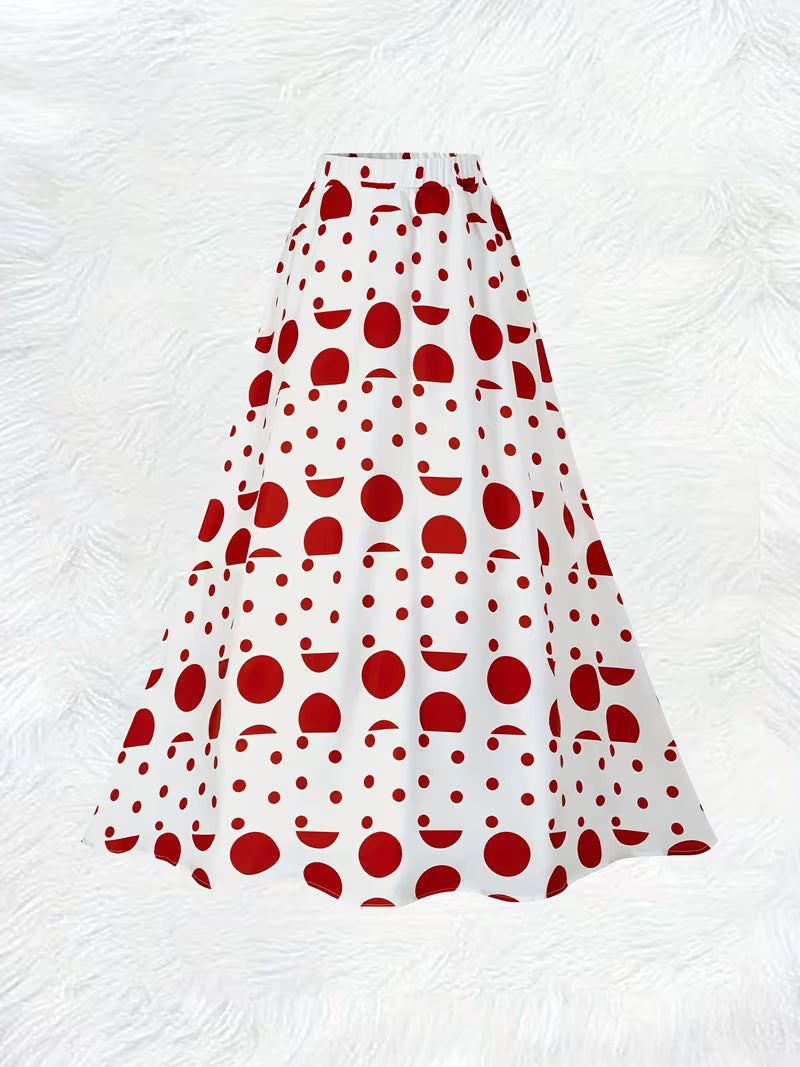 Red Polka Muse Maxi Skirt