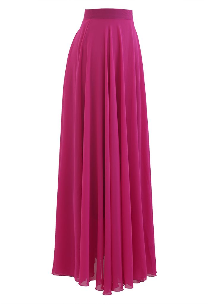Timeless Favorite Chiffon Maxi Skirt in Magenta