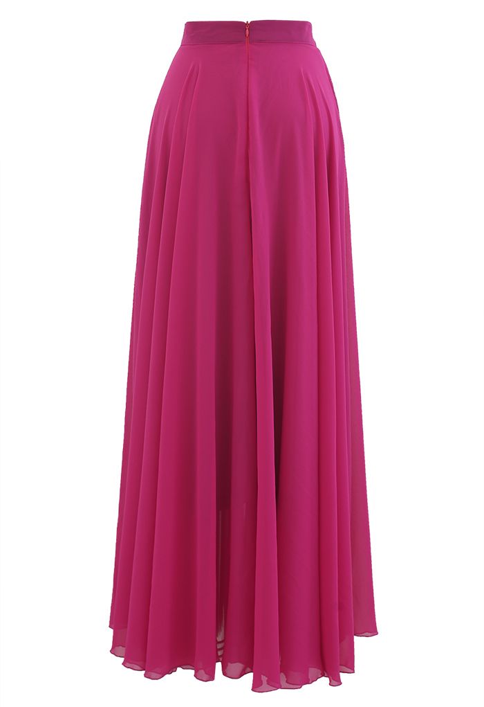 Timeless Favorite Chiffon Maxi Skirt in Magenta