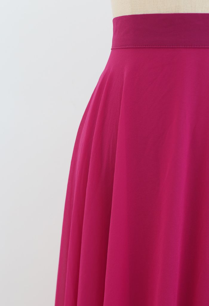Timeless Favorite Chiffon Maxi Skirt in Magenta