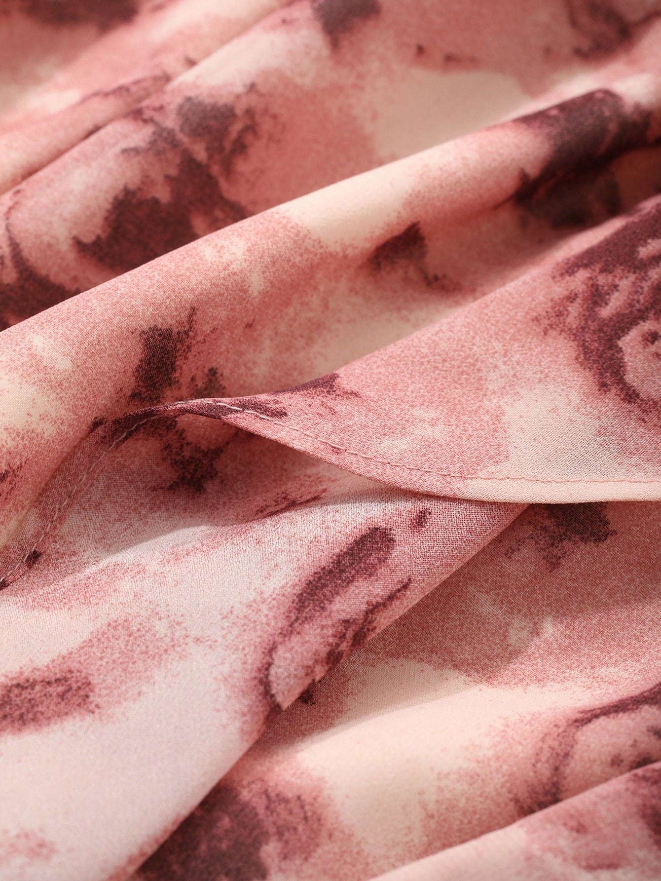 Dusty Pink Floral Slit Midi Dress with Korean Fashion Style