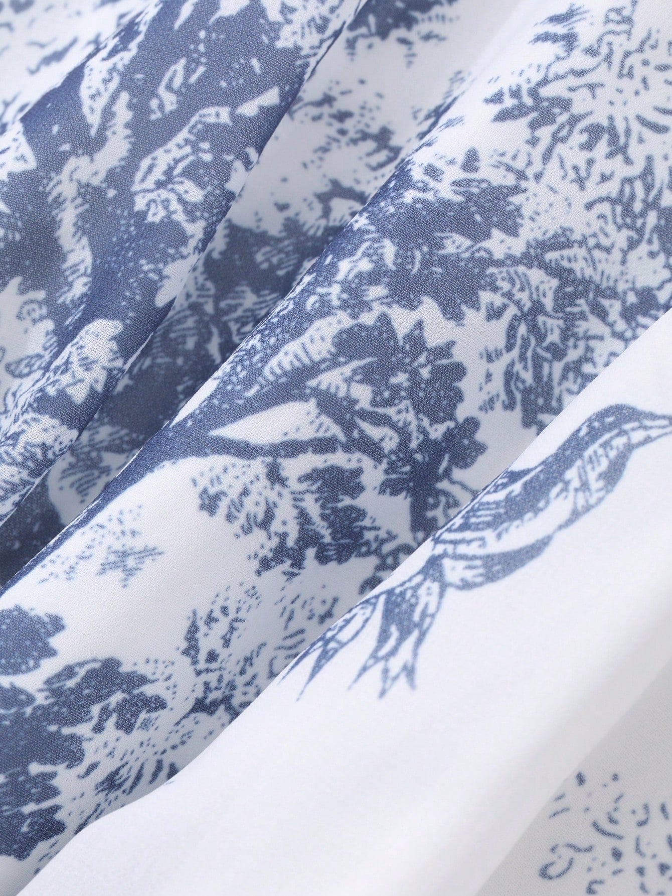 Vintage Toile Floral  Midi Dress with Ruffle Detail