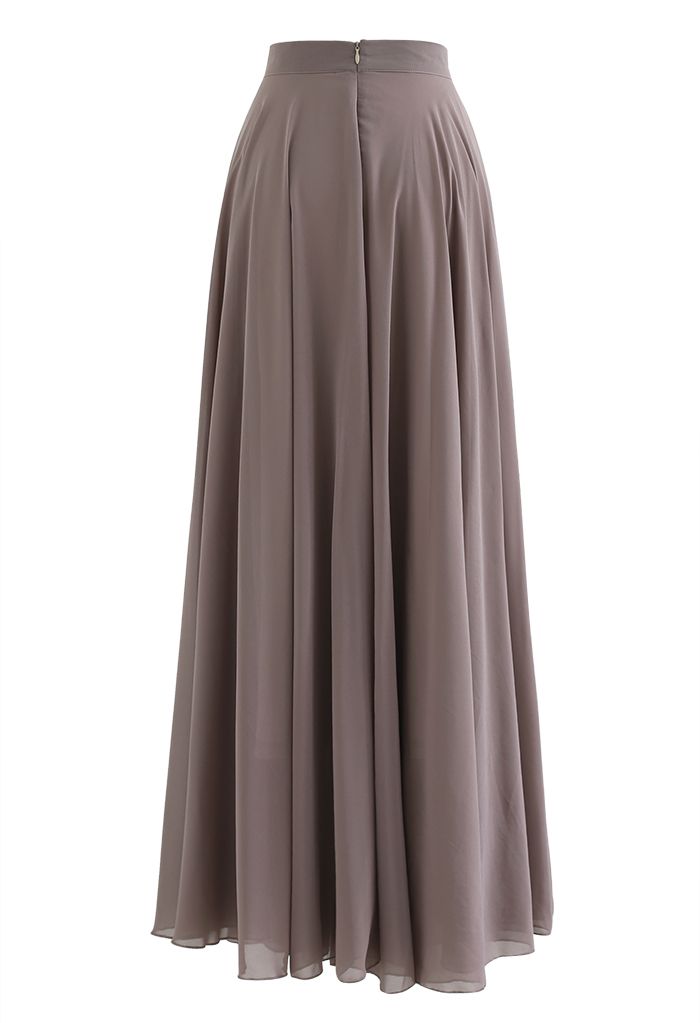 Timeless Favorite Chiffon Maxi Skirt in Taupe