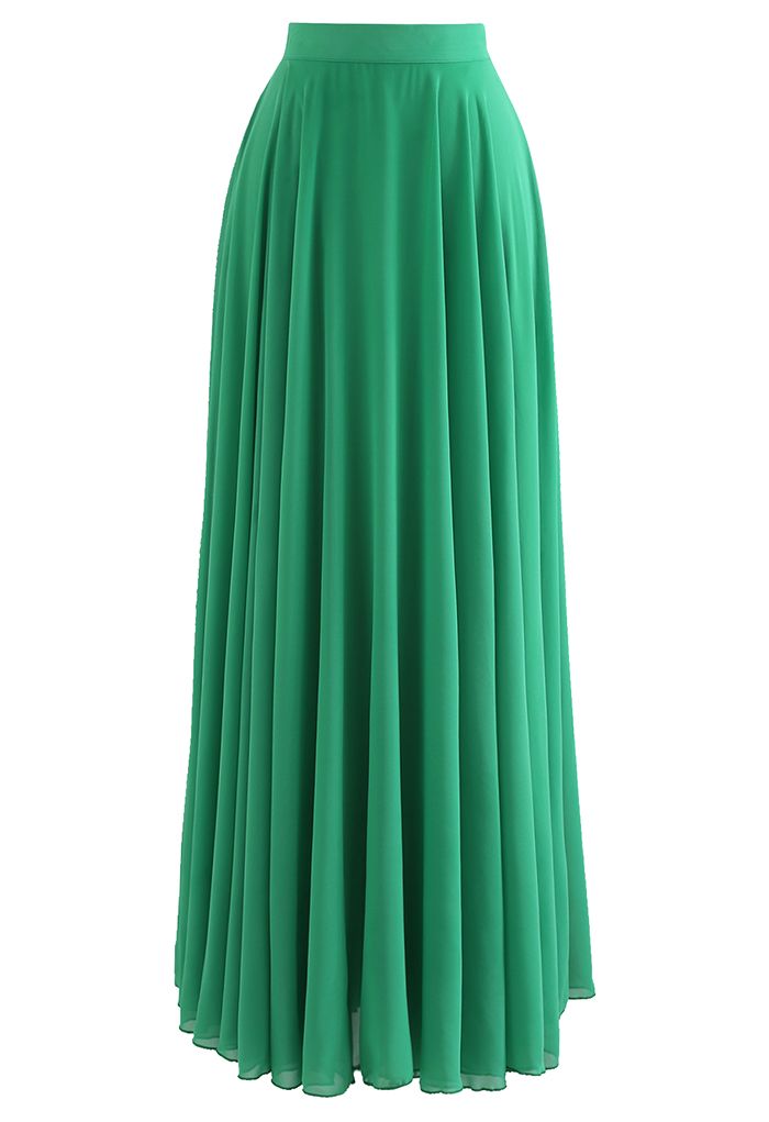 Timeless Favorite Chiffon Maxi Skirt in Green