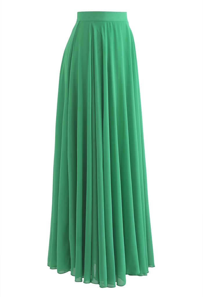 Timeless Favorite Chiffon Maxi Skirt in Green