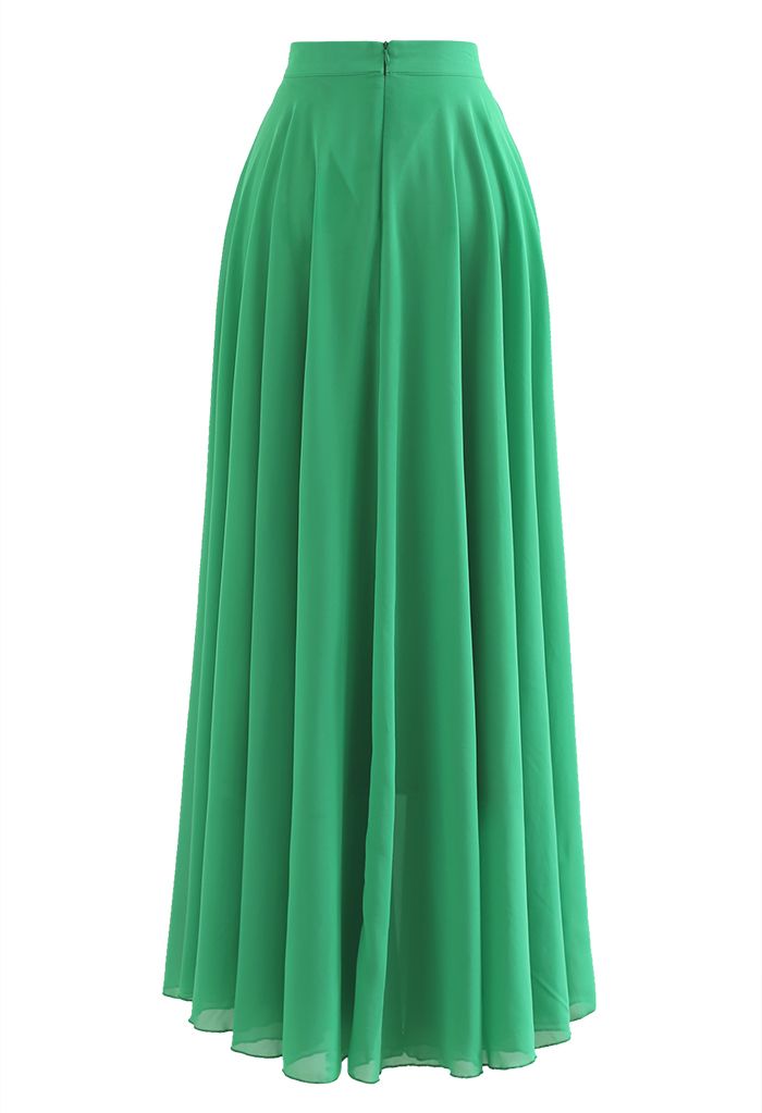 Timeless Favorite Chiffon Maxi Skirt in Green