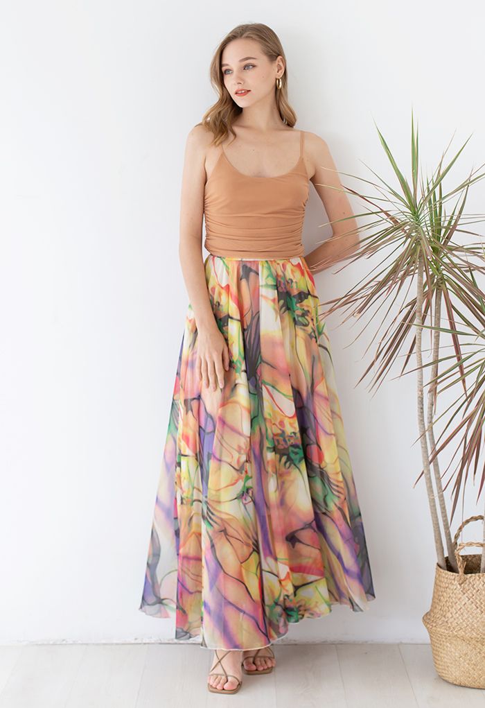 The Ivory Tropic Bloom Maxi Skirt