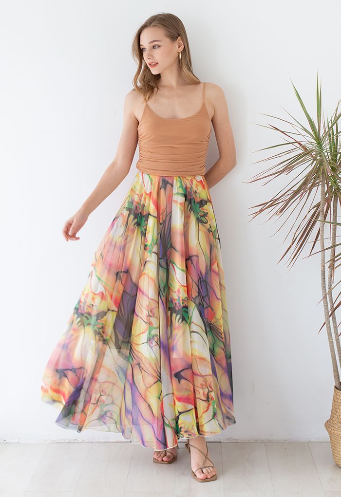 The Ivory Tropic Bloom Maxi Skirt