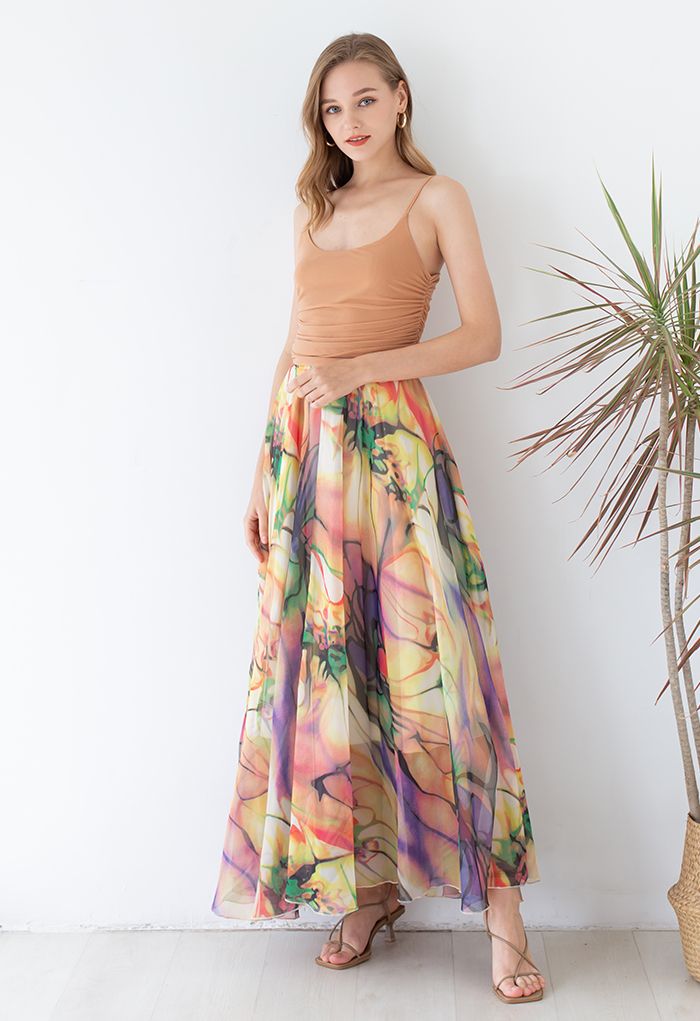 The Ivory Tropic Bloom Maxi Skirt