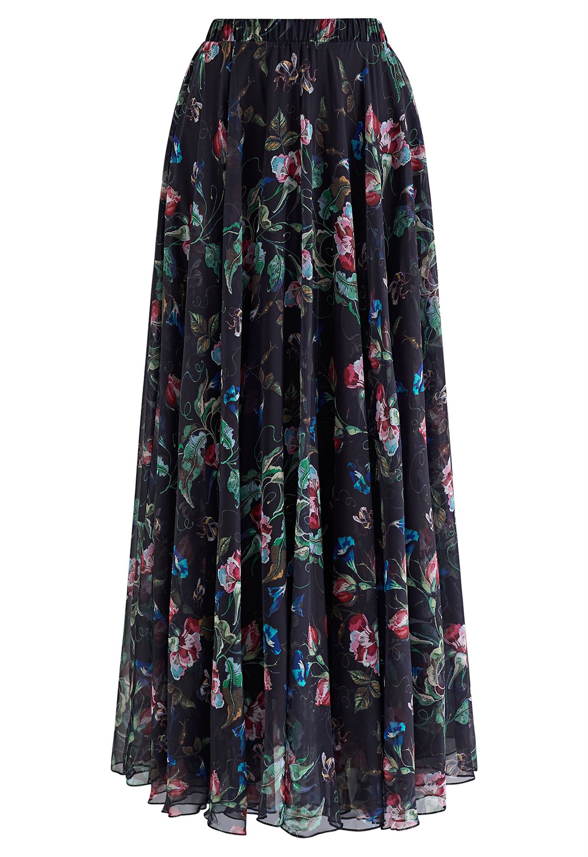Midnight Garden Floral Maxi Skirt