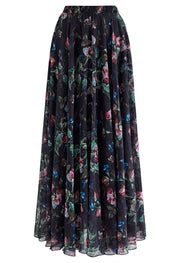 Midnight Garden Floral Maxi Skirt