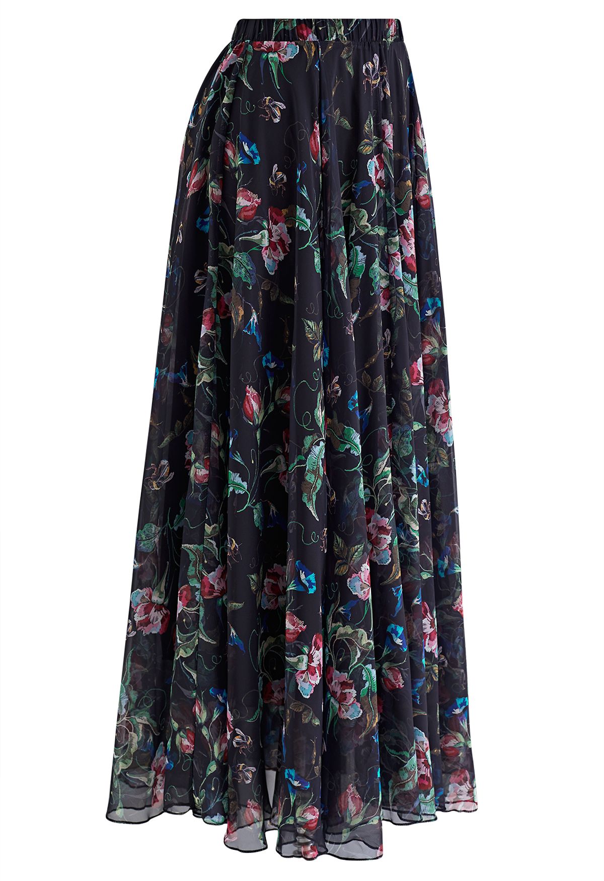 Midnight Garden Floral Maxi Skirt