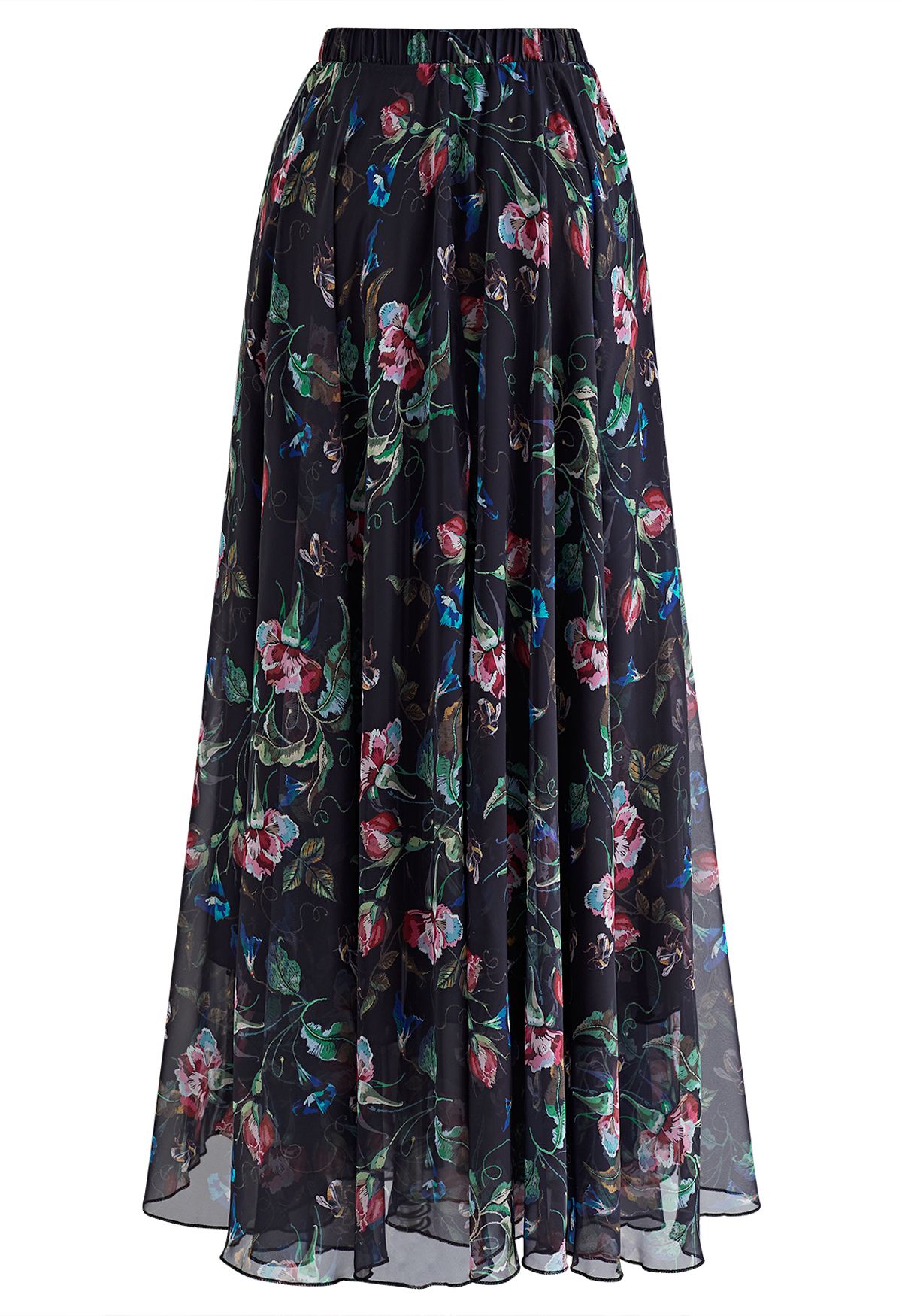 Midnight Garden Floral Maxi Skirt