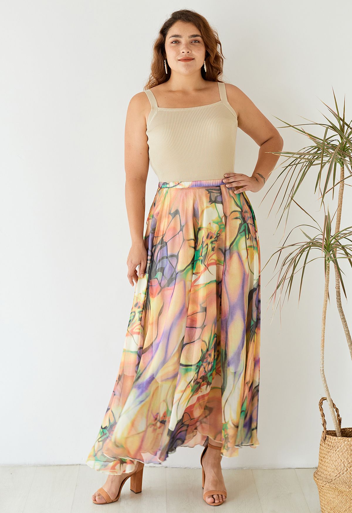 The Ivory Tropic Bloom Maxi Skirt