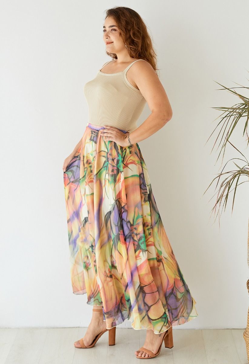 The Ivory Tropic Bloom Maxi Skirt