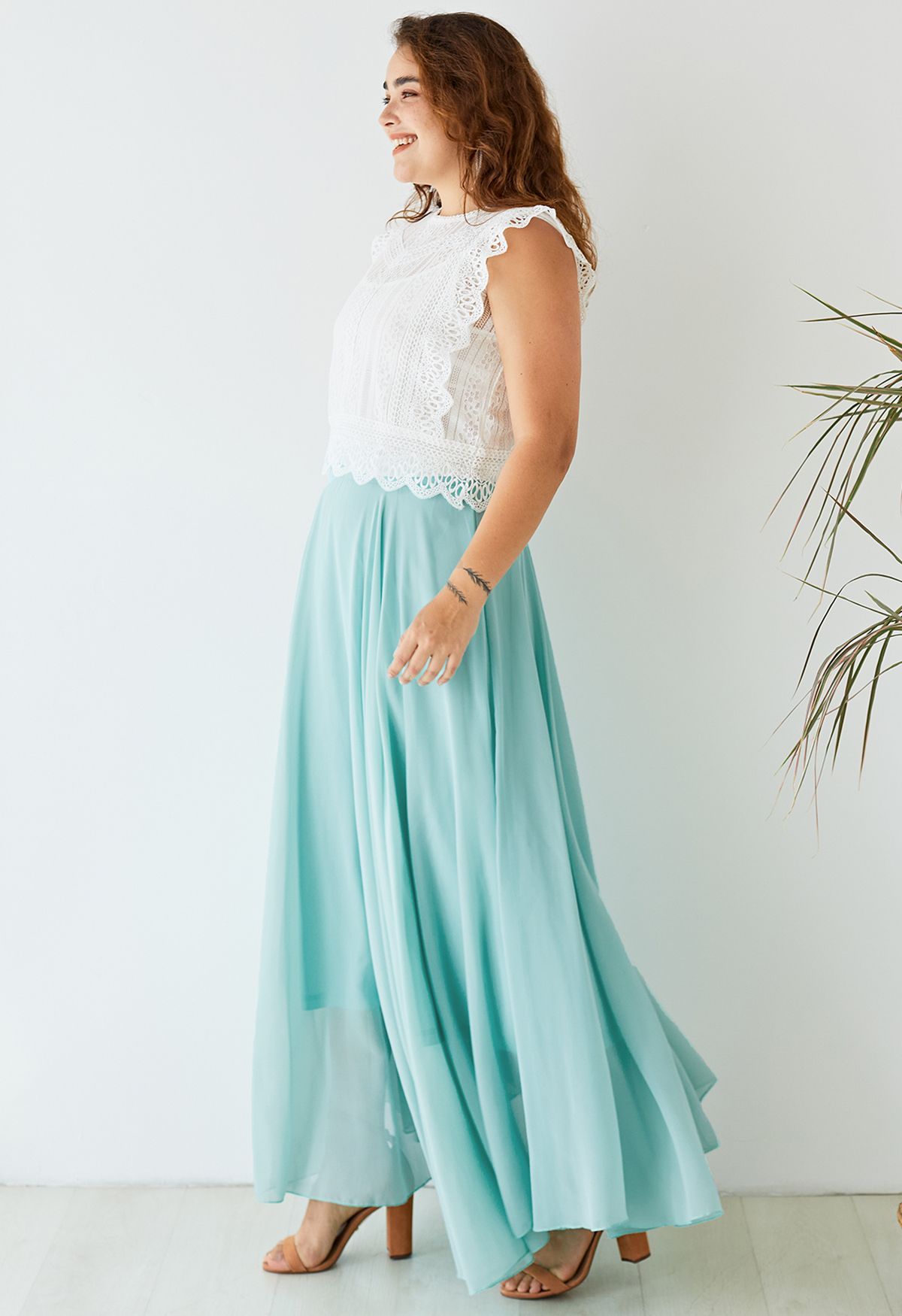 Timeless Favorite Chiffon Maxi Skirt in Mint