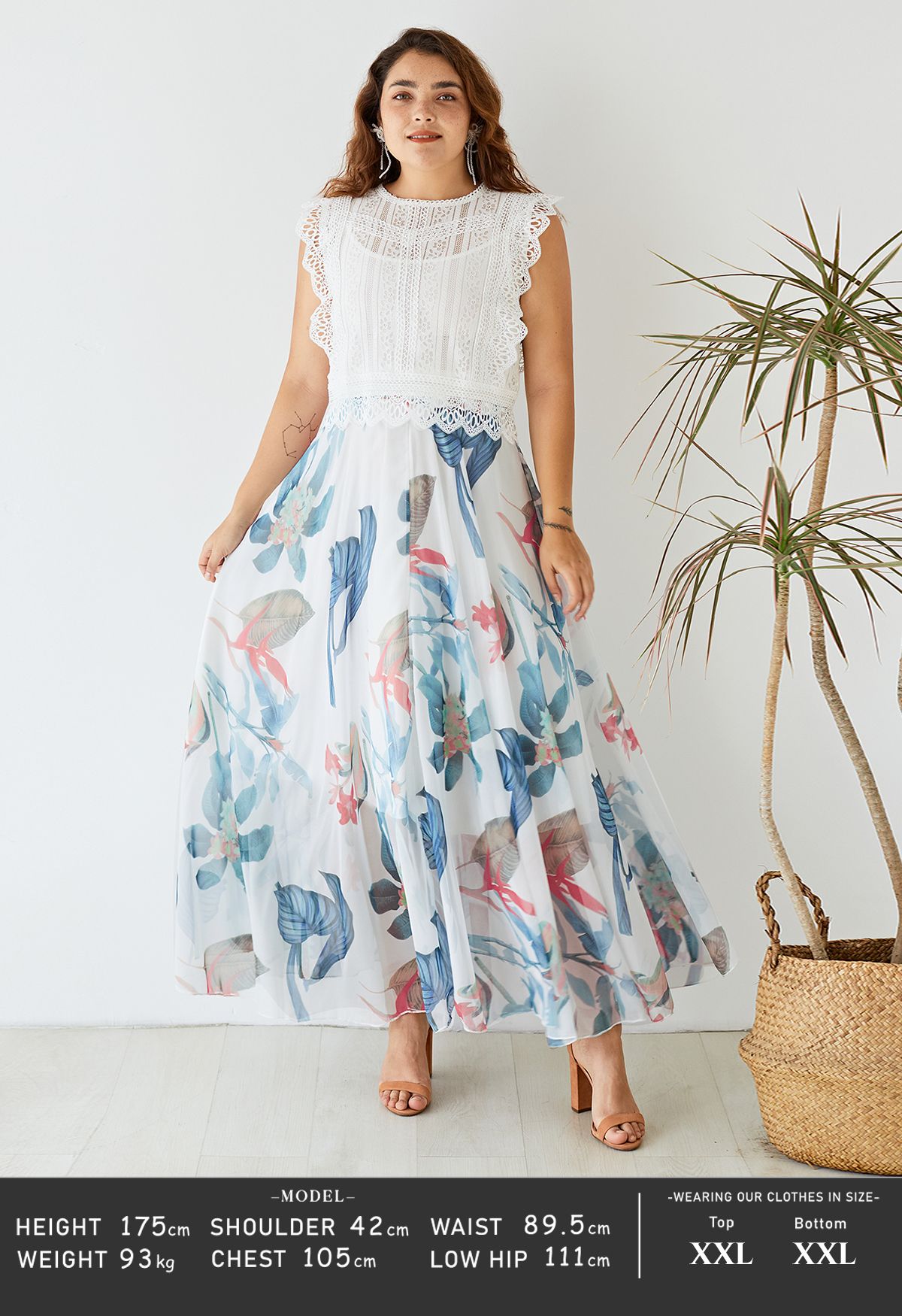 Ivory Whisper Botanical Flow Women’s Maxi Skirt  Lightweight  Flowing Fabric with Elegant Silhouette and Subtle Nature Inspired Print