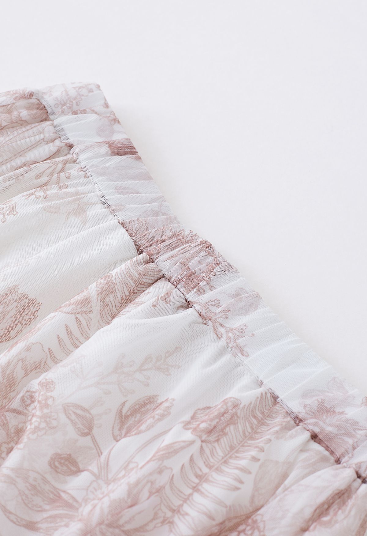 Romantic High Waist Floral Print Chiffon Maxi Skirt with Elastic Waist