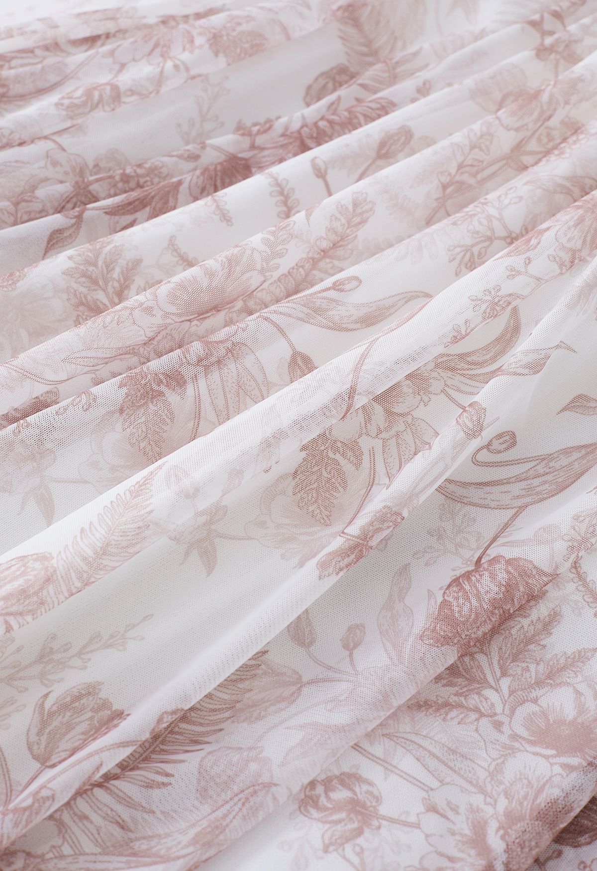 Romantic High Waist Floral Print Chiffon Maxi Skirt with Elastic Waist