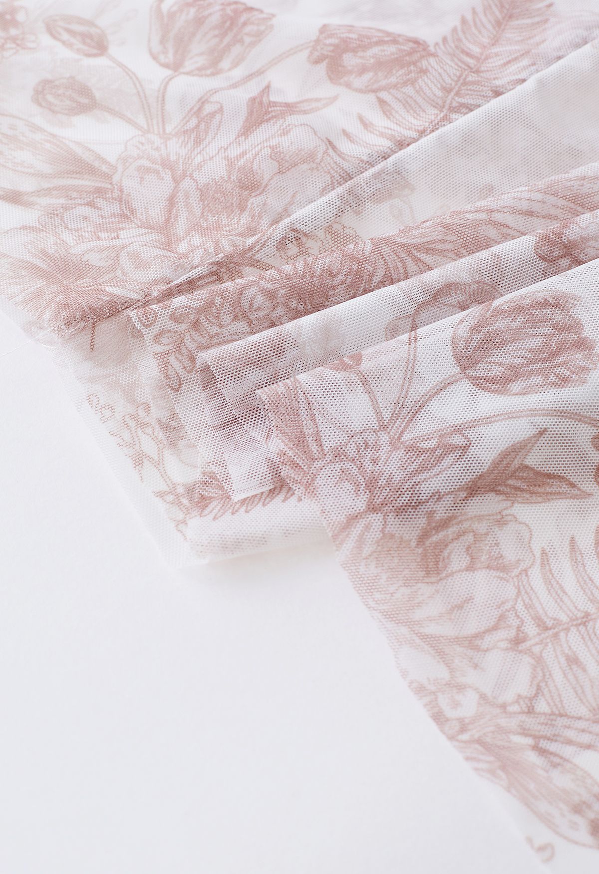 Romantic High Waist Floral Print Chiffon Maxi Skirt with Elastic Waist