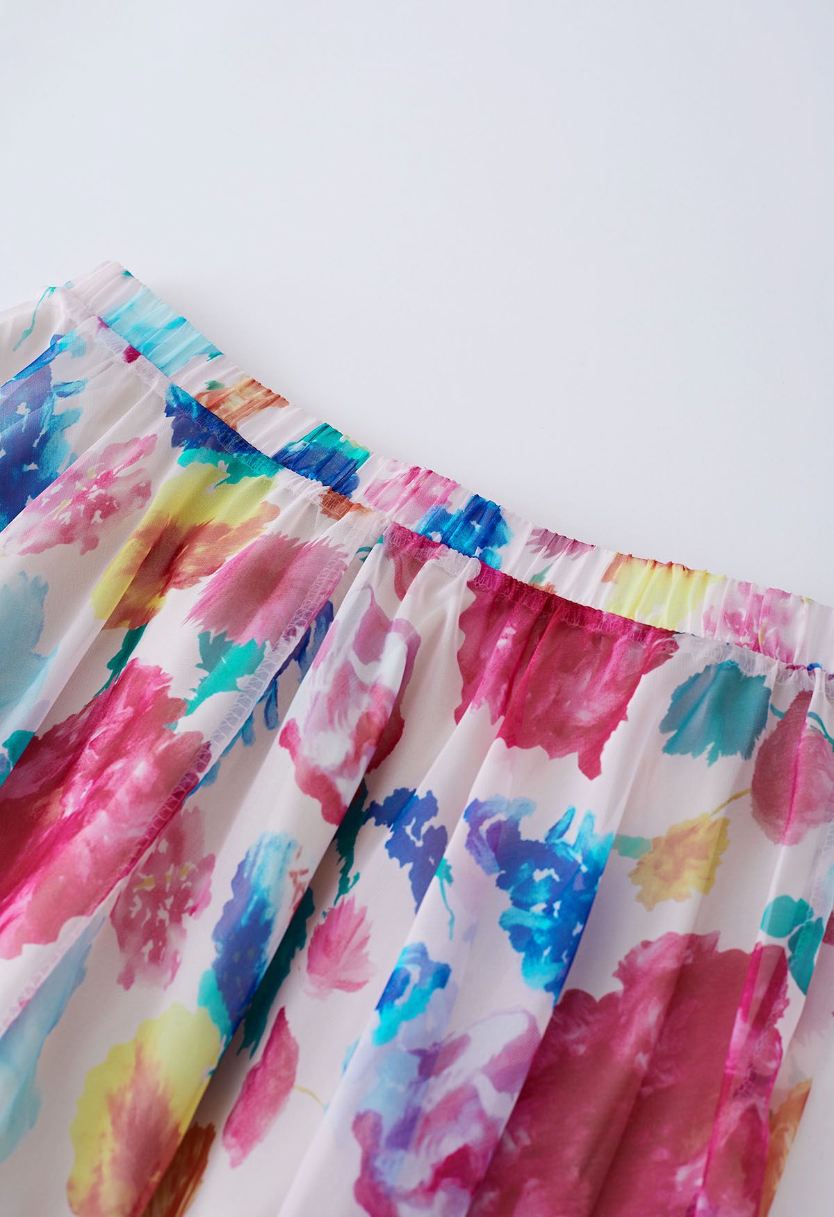 Pastel Bloom Watercolor Maxi Skirt