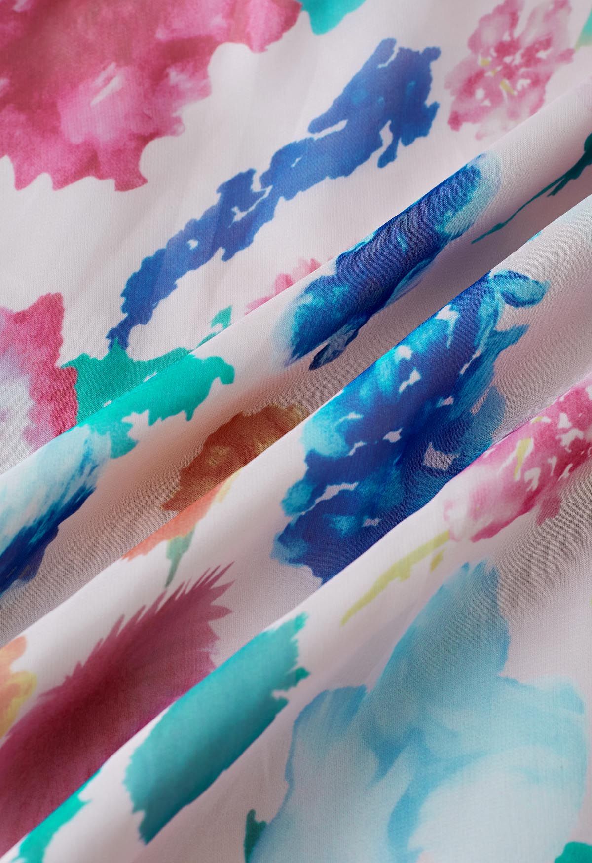 Pastel Bloom Watercolor Maxi Skirt