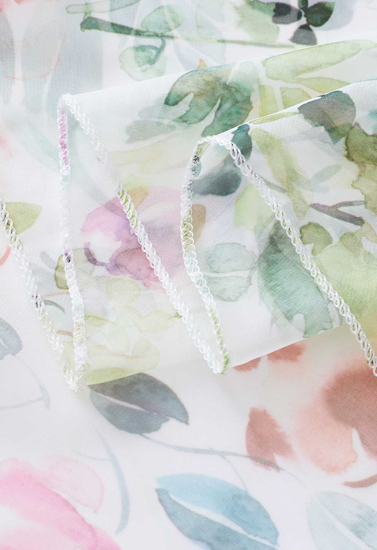 Ivory Garden Whisper Floral Maxi Skirt
