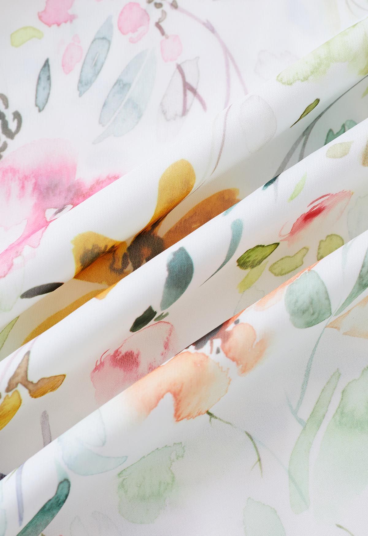 Ivory Garden Whisper Floral Maxi Skirt