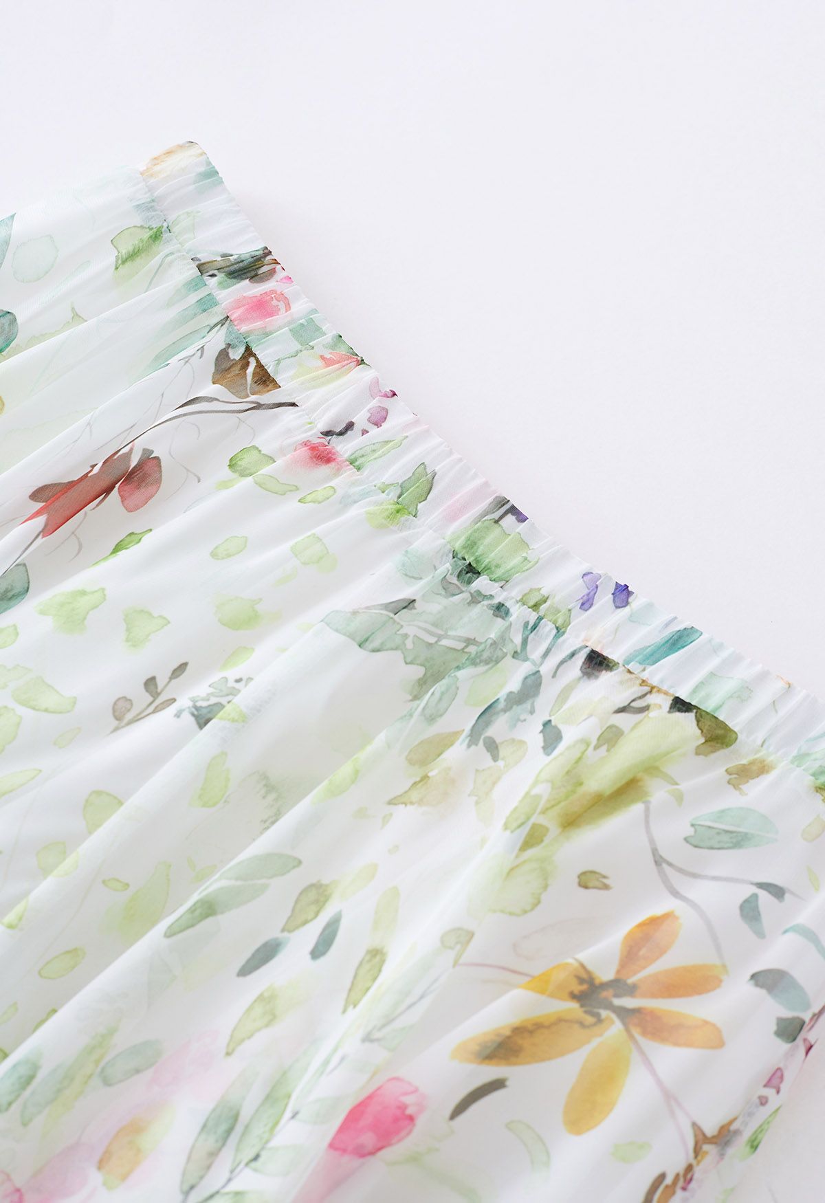 Ivory Garden Whisper Floral Maxi Skirt