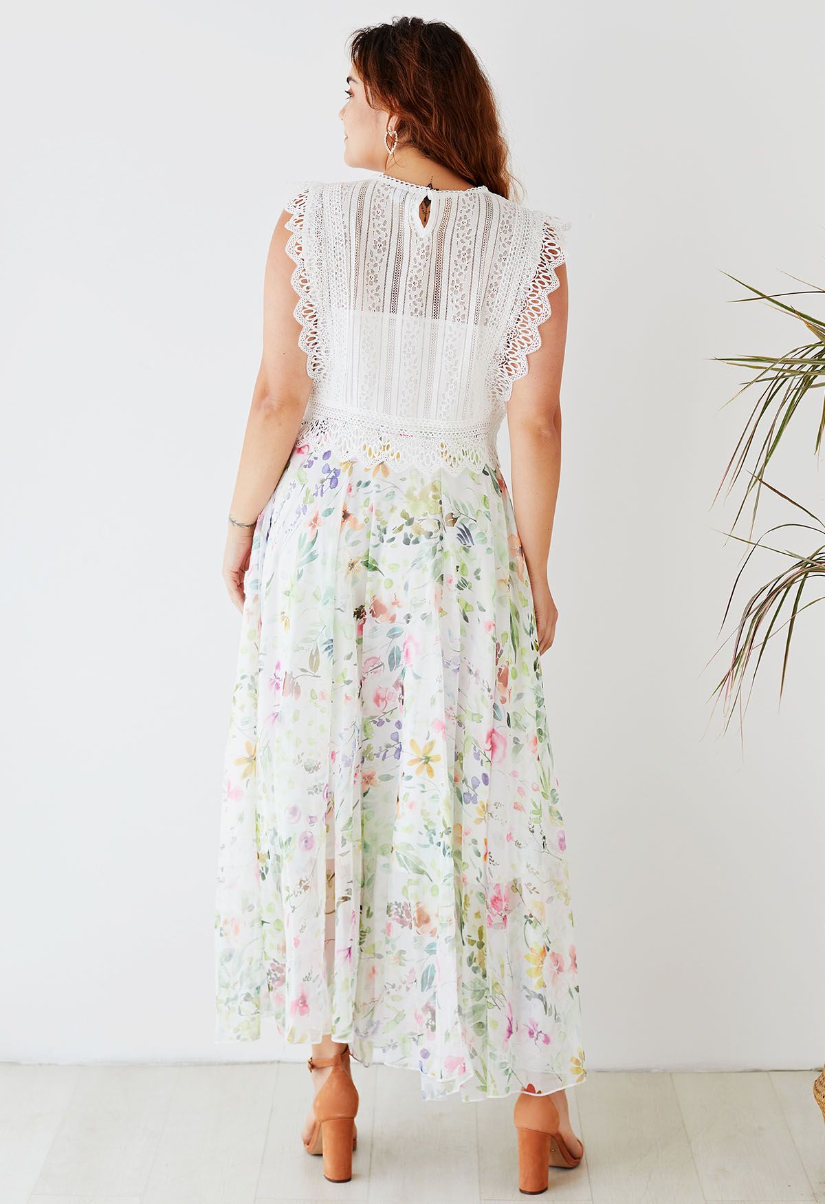 Ivory Garden Whisper Floral Maxi Skirt