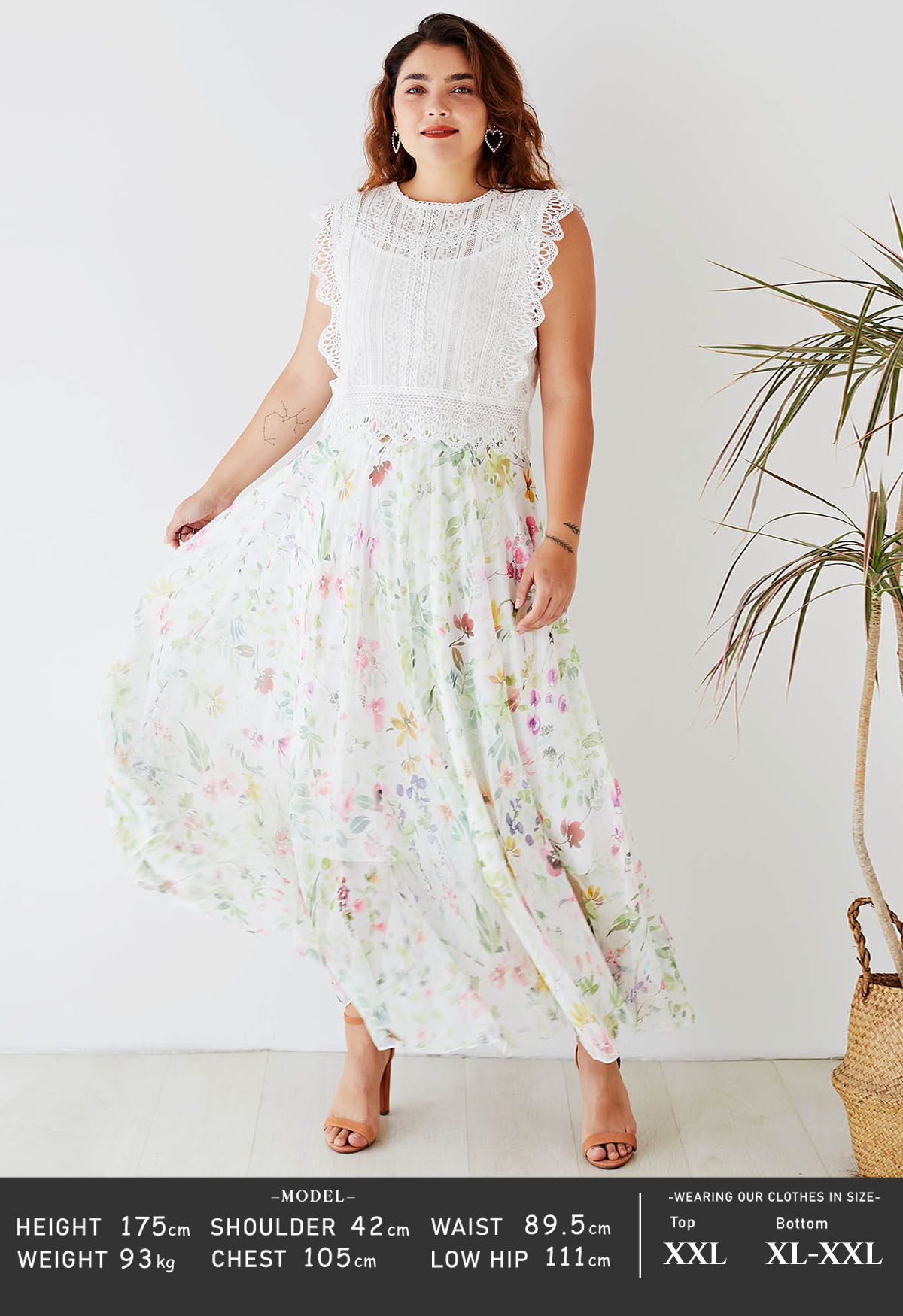 Ivory Garden Whisper Floral Maxi Skirt