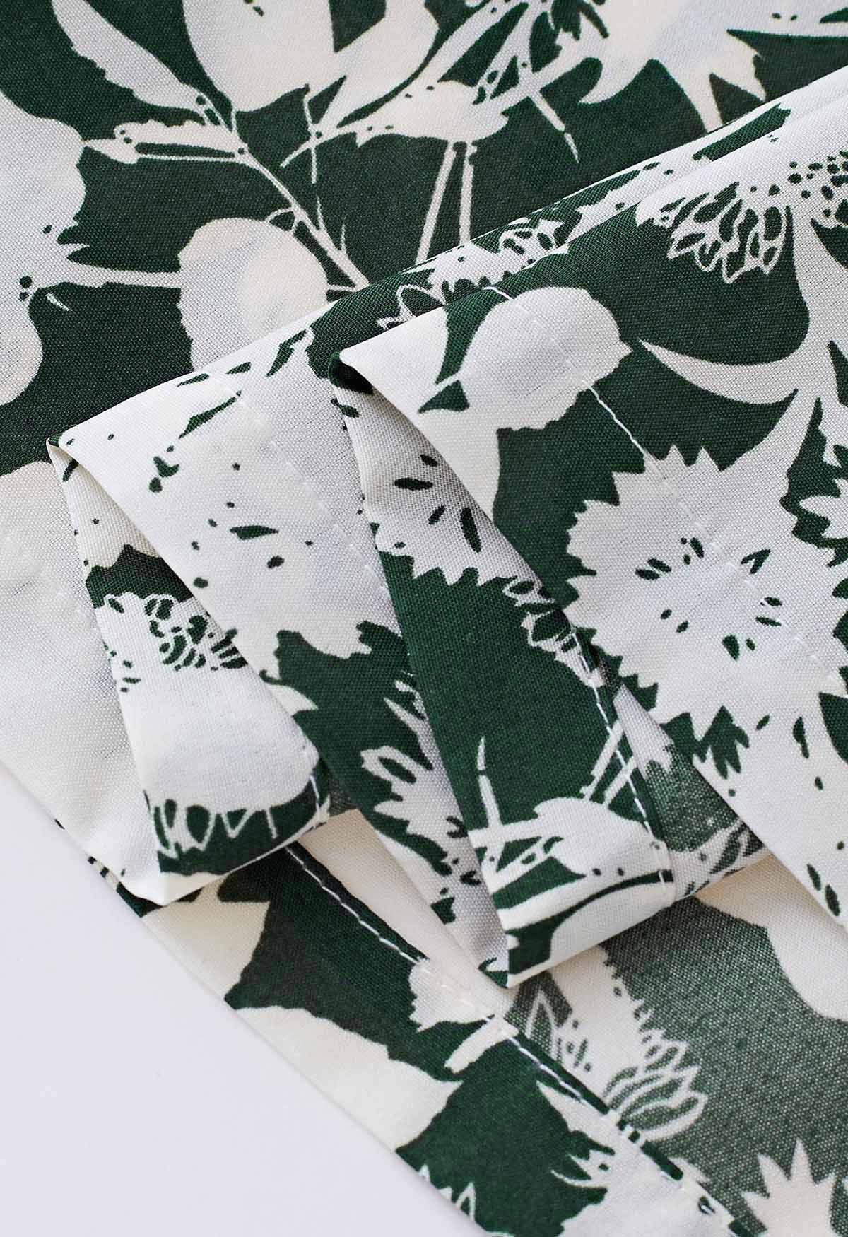 Emerald Bloom Floral Poly Chiffon Halter Neck Tiered Maxi Dress with Elasticated Waist & Flowing Silhouette  Lightweight Summer Resort Wear Dress