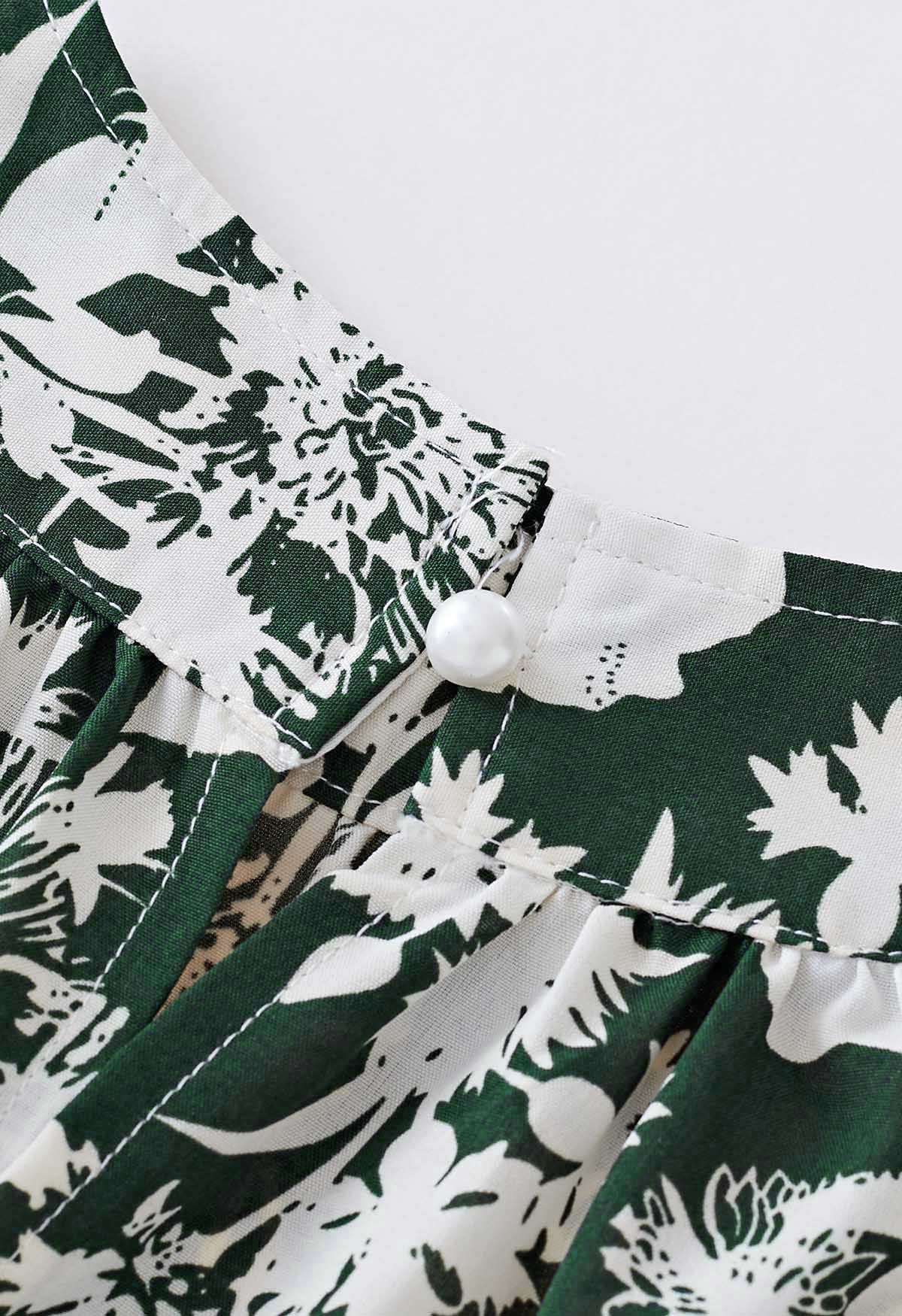 Emerald Bloom Floral Poly Chiffon Halter Neck Tiered Maxi Dress with Elasticated Waist & Flowing Silhouette  Lightweight Summer Resort Wear Dress