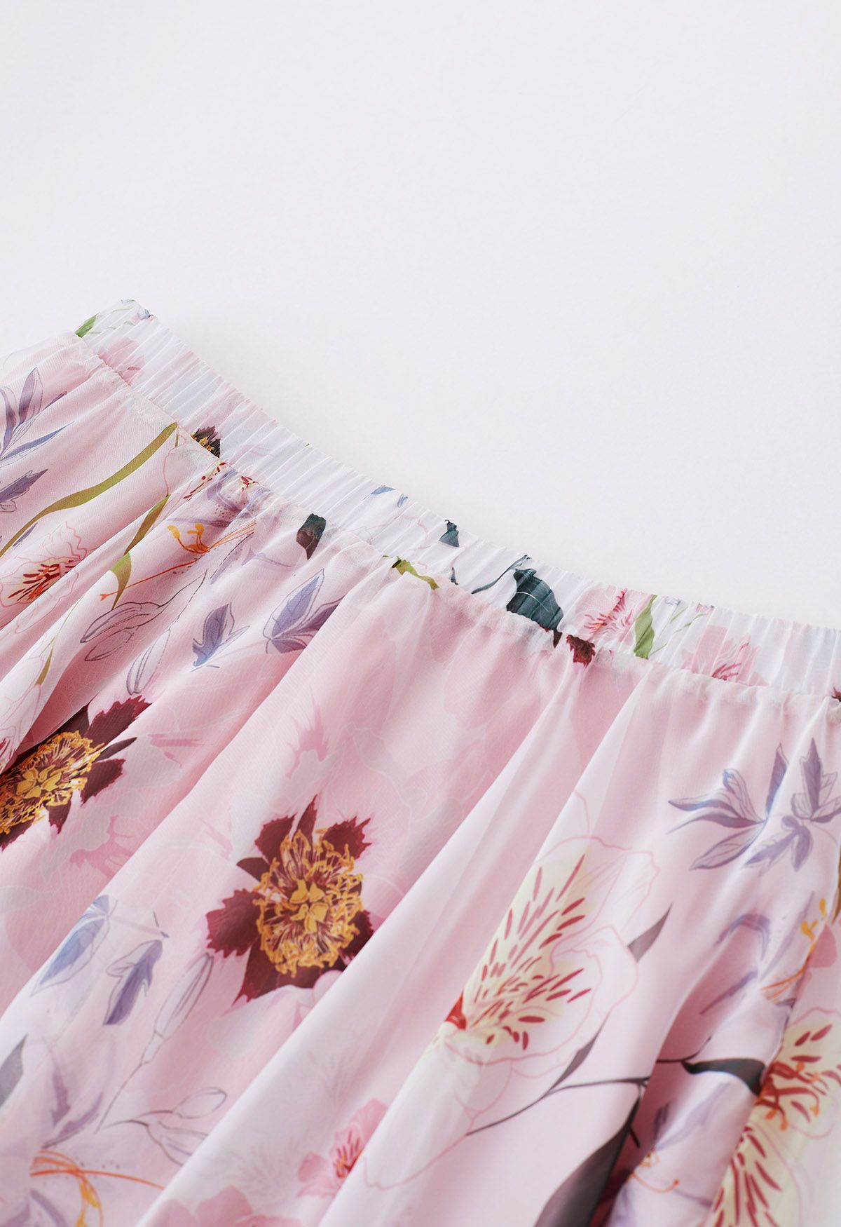 Blush Petal Dream Floral Maxi Skirt
