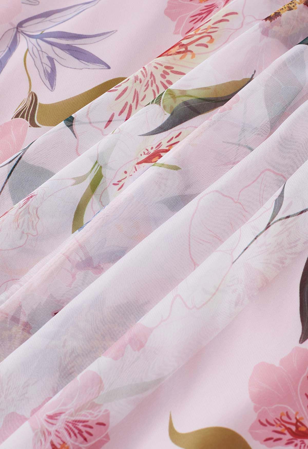 Blush Petal Dream Floral Maxi Skirt
