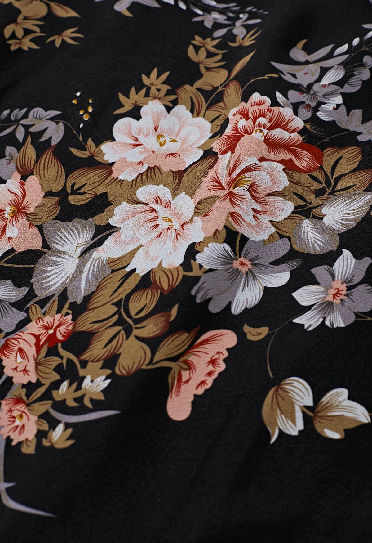 Midnight Bloom Floral Georgette Maxi Skirt for Women Lightweight Airy and Perfectly Flowing for Casual Festive  or Evening Occasions