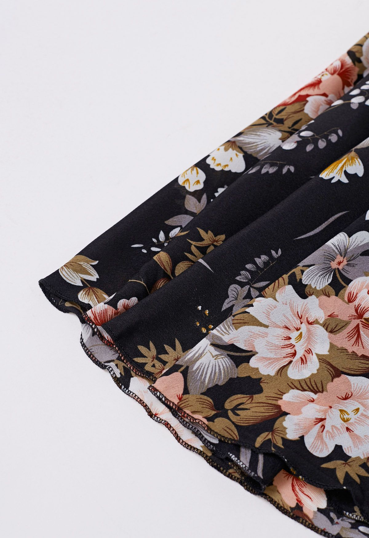 Midnight Bloom Floral Georgette Maxi Skirt for Women Lightweight Airy and Perfectly Flowing for Casual Festive  or Evening Occasions