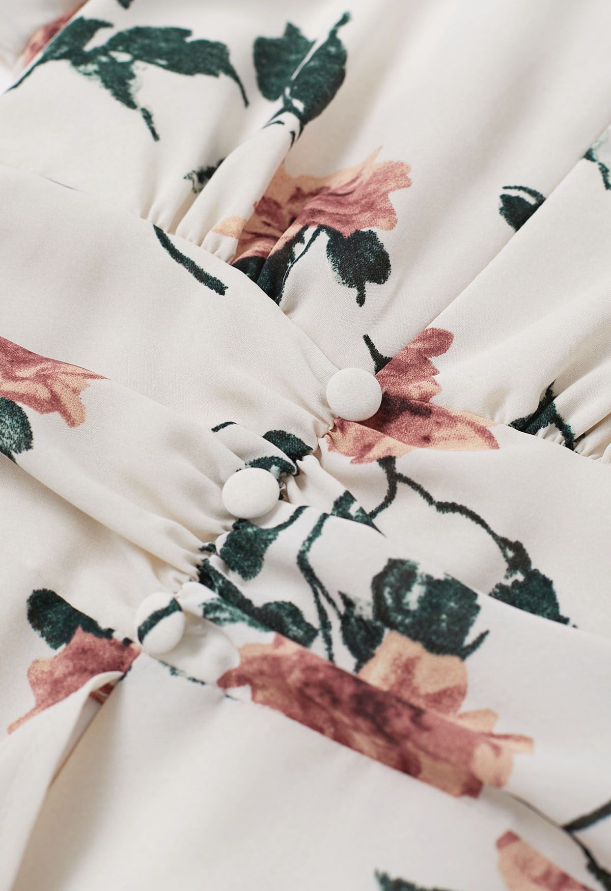 Marigold bloom ruffle front   Abstract Printed full sleeve maxi dress