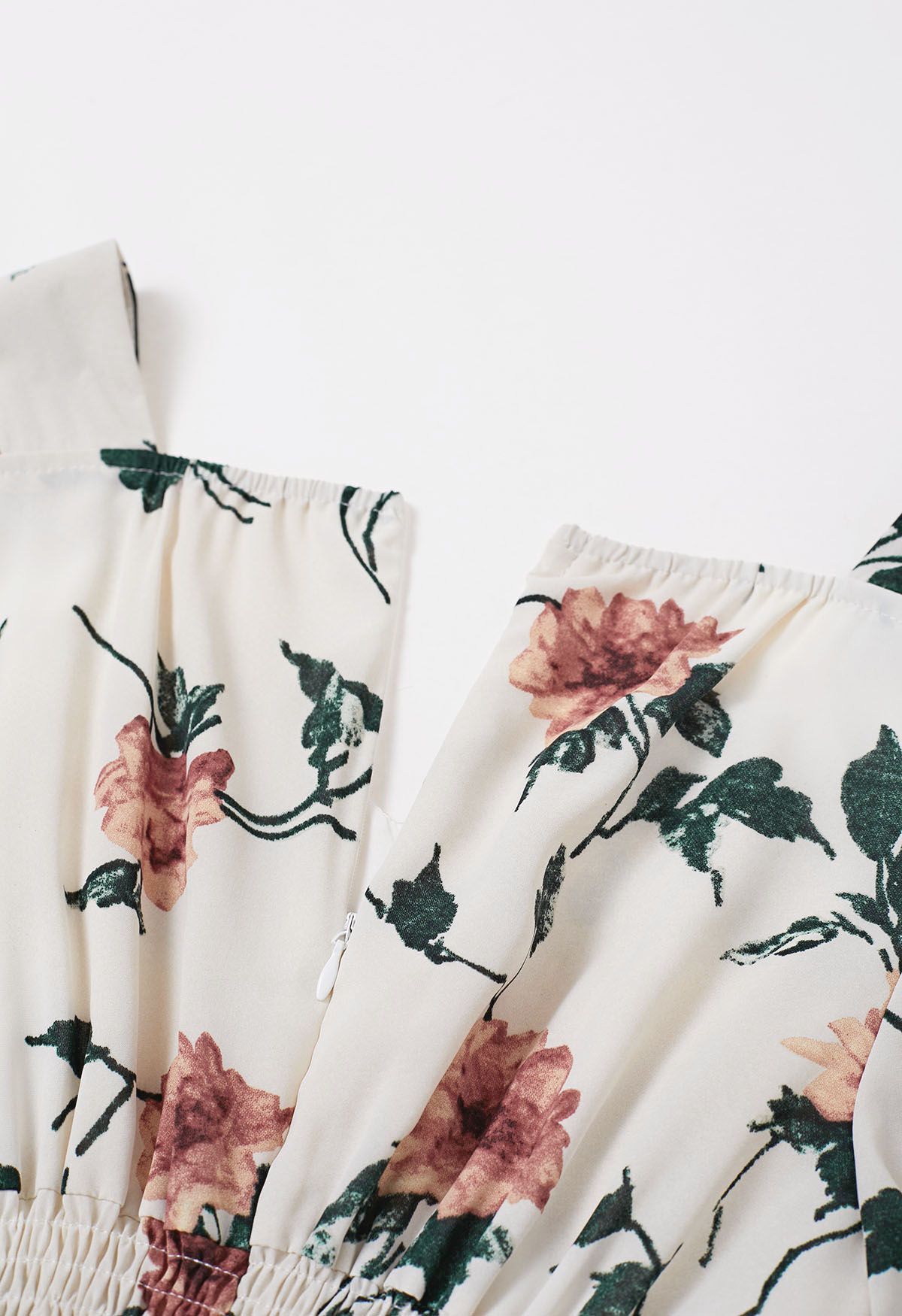 Marigold bloom ruffle front   Abstract Printed full sleeve maxi dress