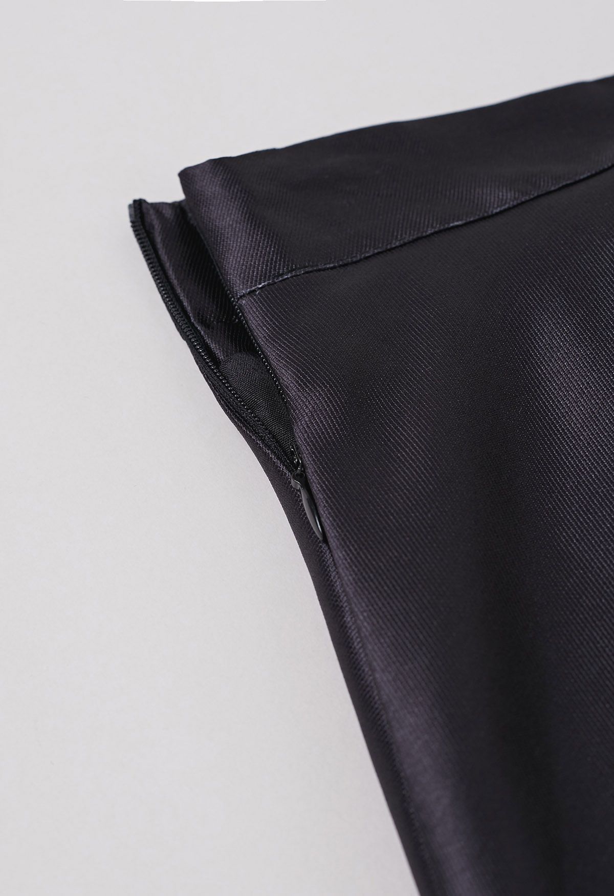 Nocturne Bloom High Waist Satin Skirt  Black Base Blue Purple Florals Gloss Finish