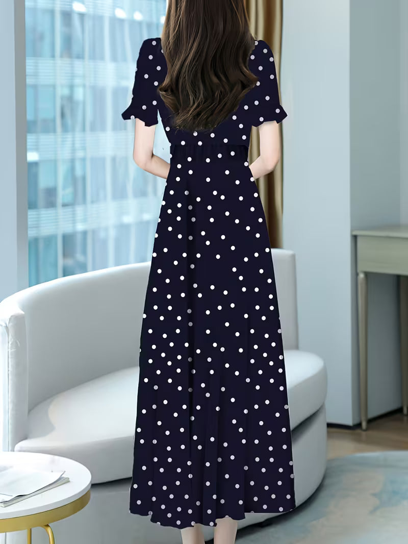 Midnight Navy Polka Grace  Dress