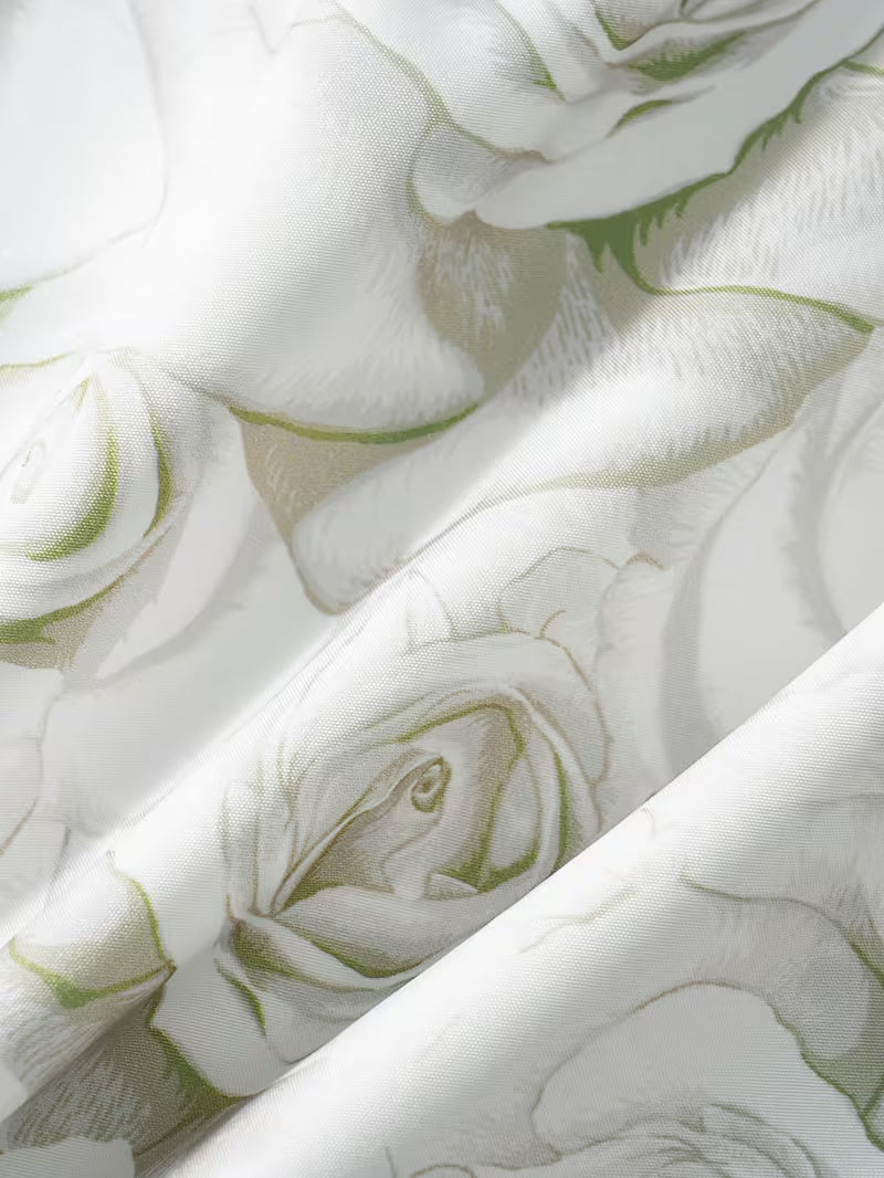 Classic White Rose Floral Women’s Long Skirt