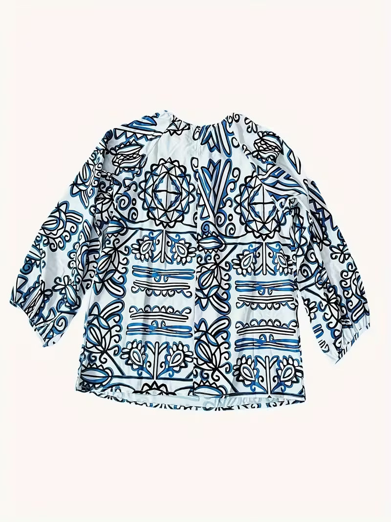 Hand-Drawn Tribal Motif Print Cool, classy & elegant Look Top